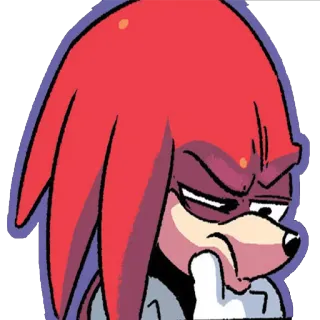 🤔 Knuckles knuckles, sonic, cartoon, expression, smug, thinking telegram sticker