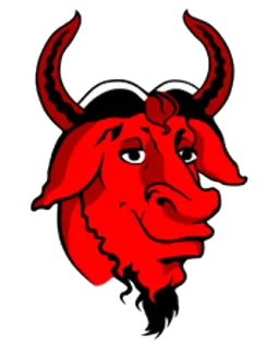 👹 vermelho, touro, mascote, animal, desenho animado, cabra telegram sticker