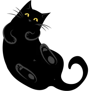 ☺️ Katze, schwarze Katze, Tier, Haustier, Cartoon, niedlich telegram sticker