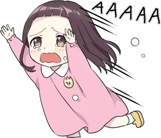 😭 AAAAA chorando, anime, mangá, criança, kawaii, adesivo, gritando telegram sticker