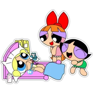 😂 Powerpuff Girls cartoon, sticker, Blossom, Bubbles, Buttercup telegram sticker