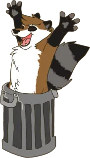 😄 mapache, basura, dibujos animados, animal, gracioso, humor telegram sticker