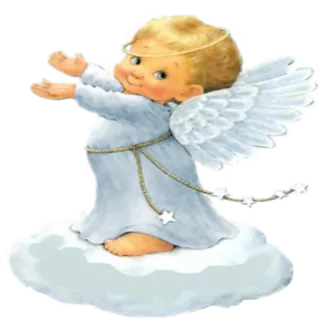🤗 anjo, nuvem, fofo, bebê, asas, estrelas telegram sticker