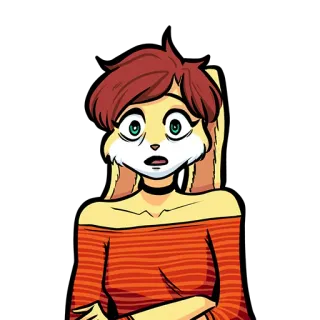 😟 Hase, Furry, Anthropomorph, Cartoon, Figur, Tier, Kaninchen telegram sticker