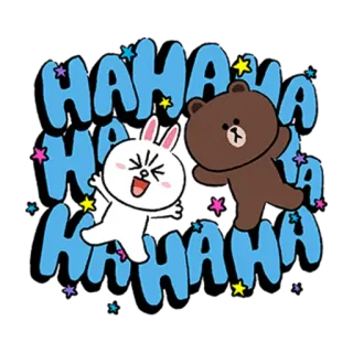 🖖 Brown Bear HAHA lindo, conejo, oso, riendo, jaja, animado, dibujos animados telegram sticker