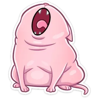 🥱 cat, yawning, pink, animal, cartoon, sticker telegram sticker