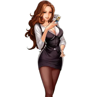 🃏 casino, femme, cartes à jouer, poker, jeu, as, illustration, jeu de hasard telegram sticker