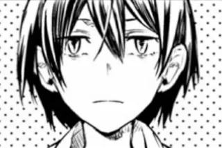🥚 Anime, Mangá, Retrato, Monocromático, Adolescente telegram sticker