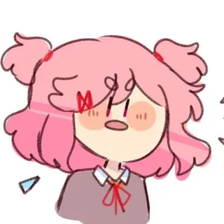 😱 Natsuki Doki Doki Literature Club! Anime, Manga, Kawaii, Mignon, Doki Doki Literature Club whatsapp sticker