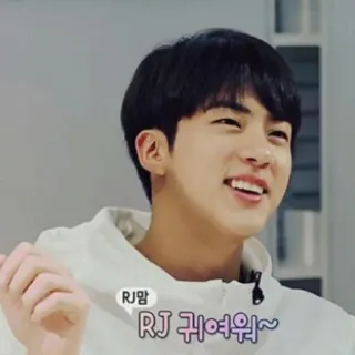 ❄️ RJ 귀여워~ kpop, bts, jin, idol, cute, celebrity, south korea telegram sticker