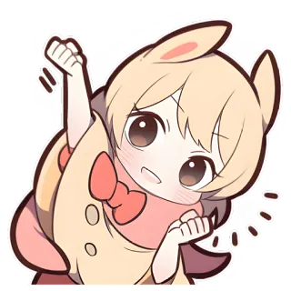 🙋‍♀ Аниме, Милый, Мультфильм, Кролик, Каваий, Персонаж telegram sticker