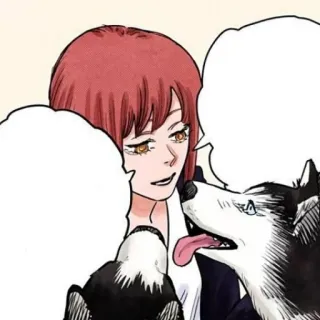 🍒 Makima Chainsaw Man Anime, Manga, Chainsaw Man, Makima, Hund, Süß, Cartoon telegram sticker