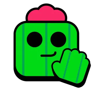 ✋ Spike Brawl Stars cactus, brawl stars, spike, jeu, personnage, vert telegram sticker