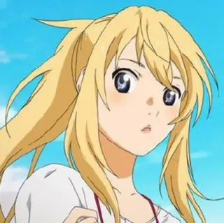 🎻 Kaori Miyazono Your Lie in April アニメ, キャラクター, 金髪, かわいい, 女性, ポートレート telegram sticker