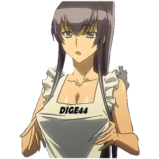 😮 DIGE44 anime, woman, apron, cartoon telegram sticker