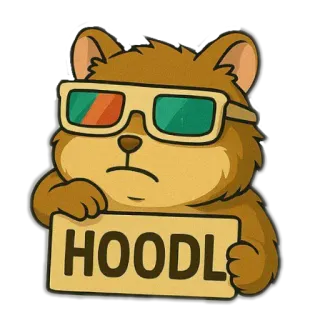 🧸 HODL แฮมสเตอร์, การ์ตูน, แว่นตา, HODL, การเงิน, คริปโต telegram sticker