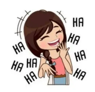 😂 HA HA HA HA HA HA laughing, girl, cartoon, happy, smile, fun telegram sticker
