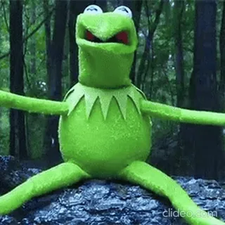 😰 Kermit Кермит, лягушка, марионетка, мем telegram sticker