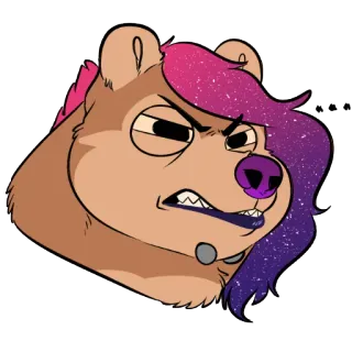 😠 urso, zangado, desenho animado, personagem, expressão, adesivo telegram sticker
