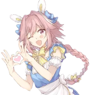 ❤ Anime, Desenho animado, Personagem, Garota, Empregada, Kawaii telegram sticker