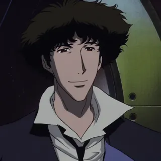 🚬 Spike Spiegel Cowboy Bebop Anime, Cowboy Bebop, Spike Spiegel, Personagem, Faroeste espacial, Legal, Retrô whatsapp sticker
