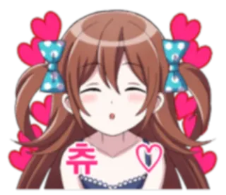 😍 츄 słodkie, serce, kreskówka, anime, miłość, dziewczyna telegram sticker