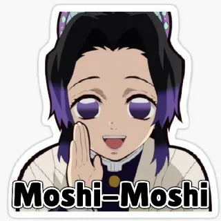 🦋 Moshi-Moshi Anime, Olá, Saudação, Mangá, Kawaii, Fofo whatsapp sticker