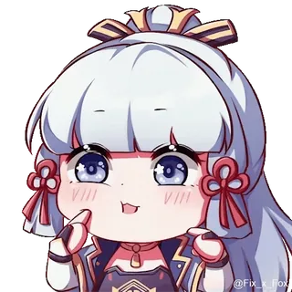 😀 Ayaka Genshin Impact anime, video game, genshin impact, ayaka, cute, sticker, chibi telegram sticker