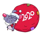 😊 2020 topo, anno del topo, zodiaco cinese, capodanno, 2020, natale telegram sticker