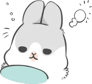 😌 bunny, rabbit, animal, cute, thinking, kawaii telegram sticker