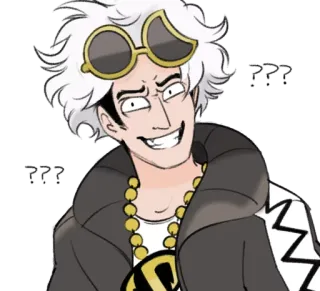 ❓ Guzma Pokemon Anime, Pokémon, Guzma, Confusão, Pontos de interrogação telegram sticker