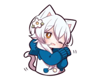 ☺️ Anime, Gatto, Carino, Kawaii, Adesivo telegram sticker