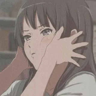😚 Anime, Ragazza, Strizza guancia, Carino, Manga, Cartone animato telegram sticker