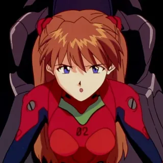 😯 Asuka Langley Sohryu Neon Genesis Evangelion anime, mecha, evangelion, asuka, cartoon telegram sticker