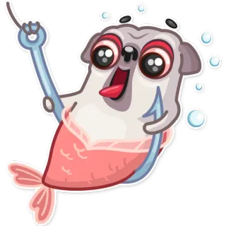 Water Pug telegram stickers