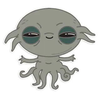 🤔 cartoon, character, alien, creature, sticker telegram sticker