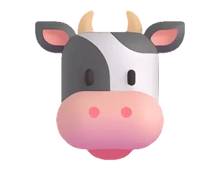 🐮 cow, animal, farm, cartoon, cute, livestock telegram sticker
