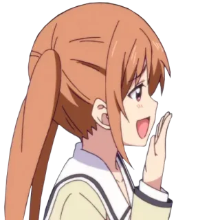 👩 Anime, Menina, Fofa, Alegre, Rabo de cavalo telegram sticker