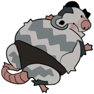 😳 possum, opossum, cute, animal, cartoon telegram sticker