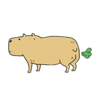💨 capivara, animal, roedor, desenho animado, pum, humor telegram sticker