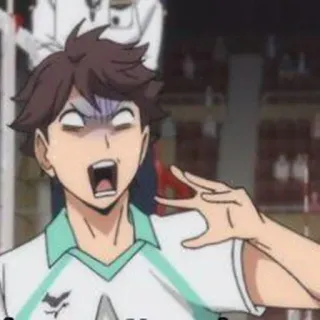 😨 Oikawa Tooru Haikyuu!! Anime, Haikyuu, Oikawa Tooru, Reação, Engraçado, Meme telegram sticker