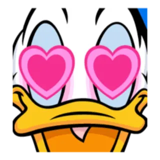 😍 Donald Duck hoạt hình, trái tim, tình yêu, vịt telegram sticker