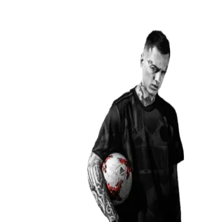⚽ piłka nożna, sportowiec, piłka, tatuaż, sport, mężczyzna, osoba telegram sticker