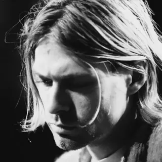 😐 Kurt Cobain 库尔特·柯本, 音乐家, 摇滚, 肖像, Grunge, 涅槃乐队 telegram sticker