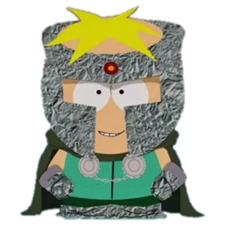 😈 Butters Stotch South Park butters, south park, foil, helmet, cartoon, tinfoil hat telegram sticker