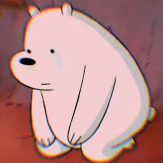 ❄️ Ice Bear We Bare Bears beruang, beruang kutub, kartun, hewan, sedih whatsapp sticker