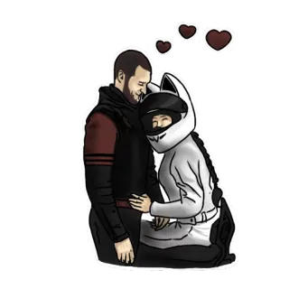 ❤️ casal, moto, capacete, amor, afeição telegram sticker