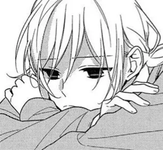 🎡 Anime, Manga, Fille, Triste, Monochrome, Personnage telegram sticker