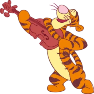 🎻 Tigger Tigrão, Winnie the Pooh, personagem de desenho animado, tigre, animado, amigos telegram sticker