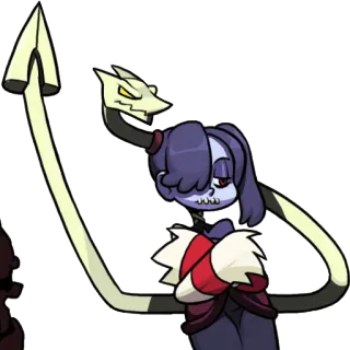😒 Squigly Skullgirls video game, fighting game, character, anime telegram sticker